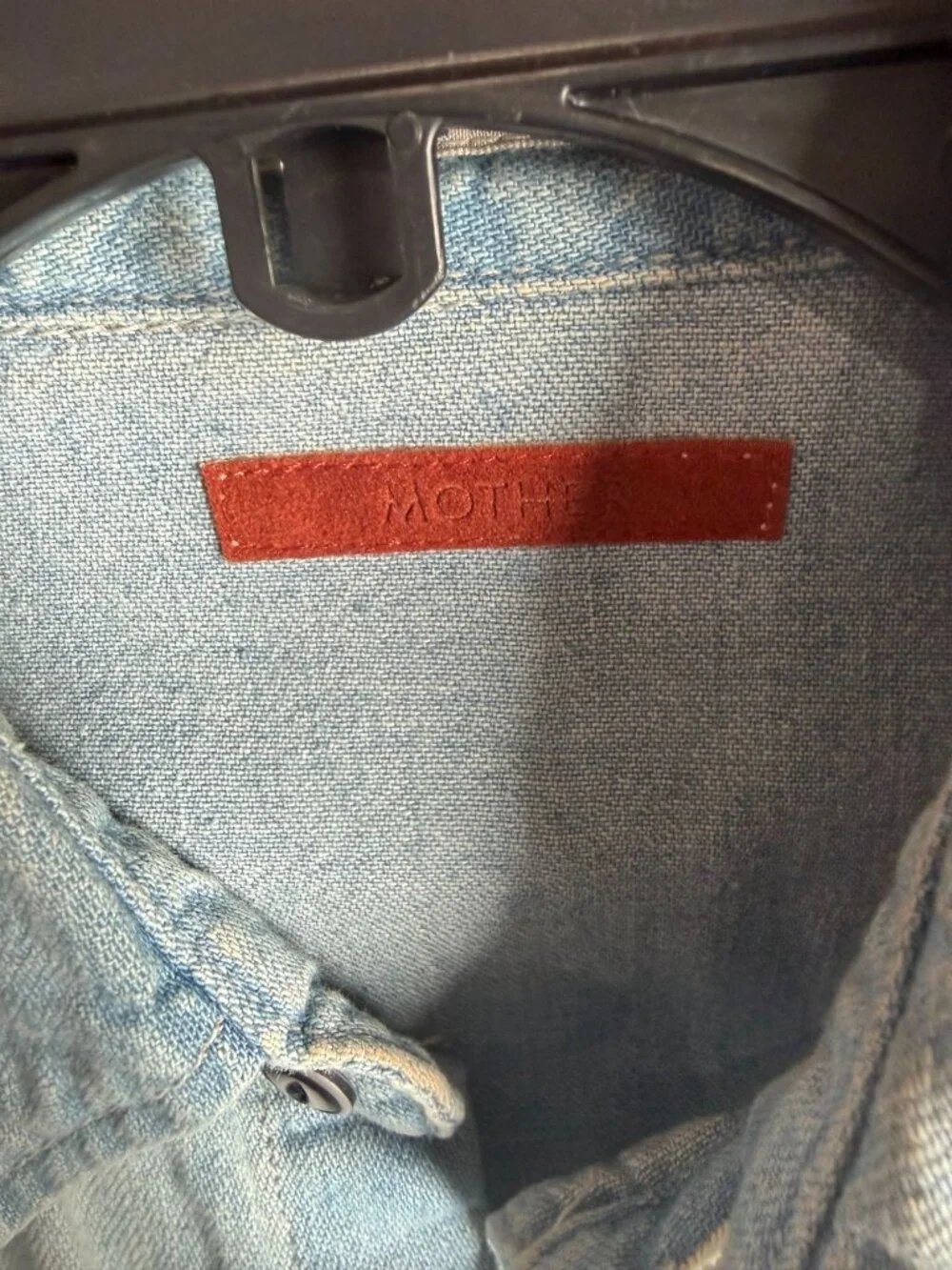 Mother Womens Embroidered Denim Shirt XS "All My Exes" Light Wash - Picture 11 of 11